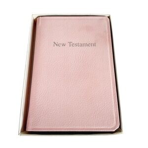 NOS Zondervan NIV Tiny Testament Pink Leatherette Bible Hallmark Gift Box